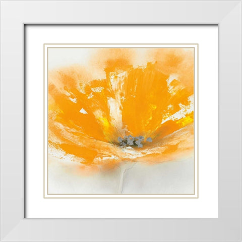 Wild Orange Sherbet II White Modern Wood Framed Art Print with Double Matting by Prior, J.P.