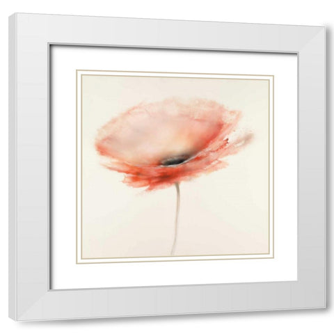 Teal Breeze II White Modern Wood Framed Art Print with Double Matting by Prior, J.P.