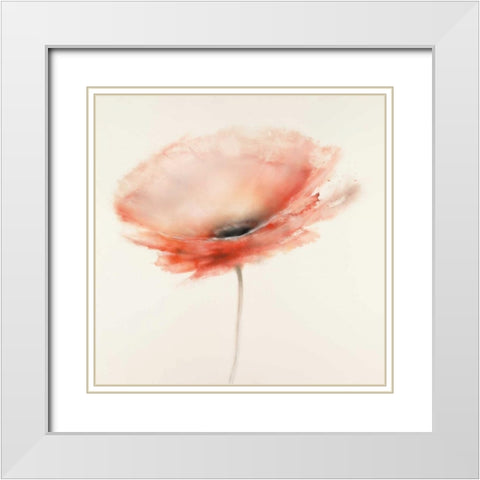 Teal Breeze II White Modern Wood Framed Art Print with Double Matting by Prior, J.P.