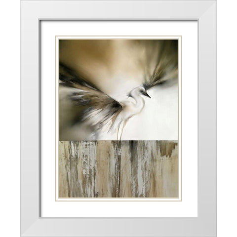 Pink Chiffon II White Modern Wood Framed Art Print with Double Matting by Prior, J.P.