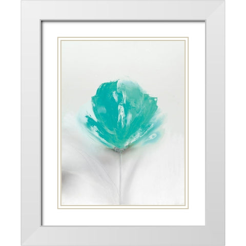 Aqua Sorbet I White Modern Wood Framed Art Print with Double Matting by Prior, J.P.