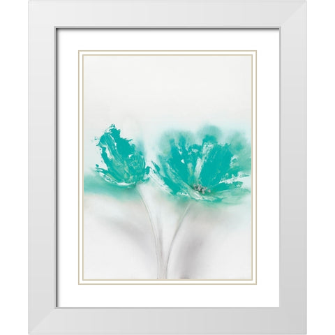 Aqua Sorbet II White Modern Wood Framed Art Print with Double Matting by Prior, J.P.