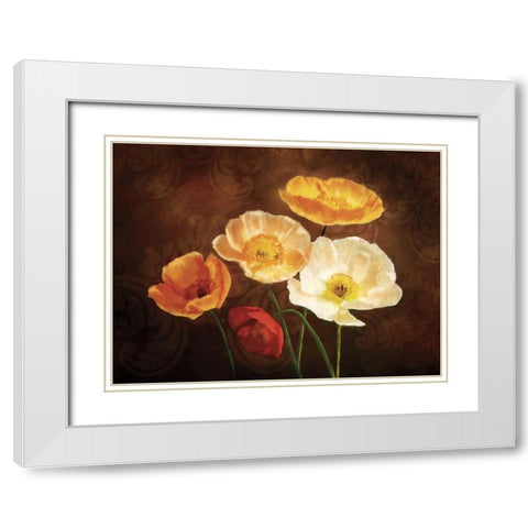 Poppy Perfection II White Modern Wood Framed Art Print with Double Matting by Pahl, Janel