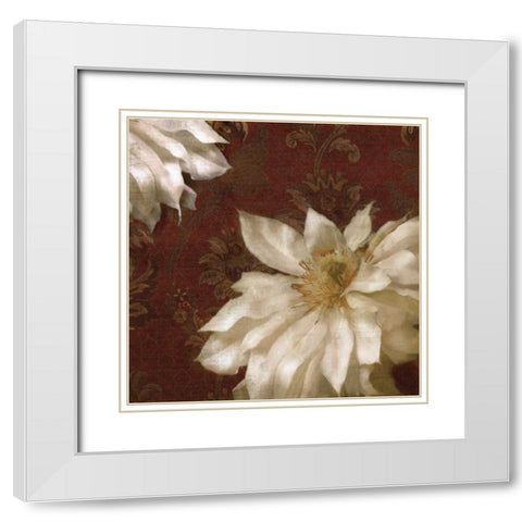 Royal Clematis II White Modern Wood Framed Art Print with Double Matting by Pahl, Janel