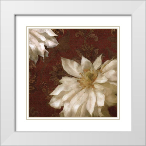 Royal Clematis II White Modern Wood Framed Art Print with Double Matting by Pahl, Janel