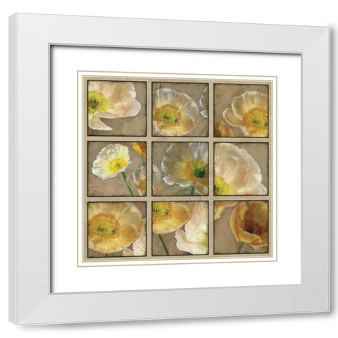 Shades of Poppies White Modern Wood Framed Art Print with Double Matting by Pahl, Janel