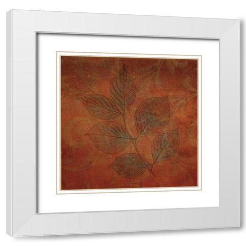 Leaves of Autumn White Modern Wood Framed Art Print with Double Matting by Pahl, Janel