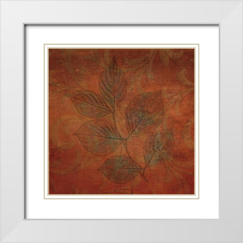 Leaves of Autumn White Modern Wood Framed Art Print with Double Matting by Pahl, Janel