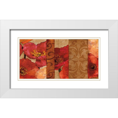 Poppy Patterns White Modern Wood Framed Art Print with Double Matting by Pahl, Janel