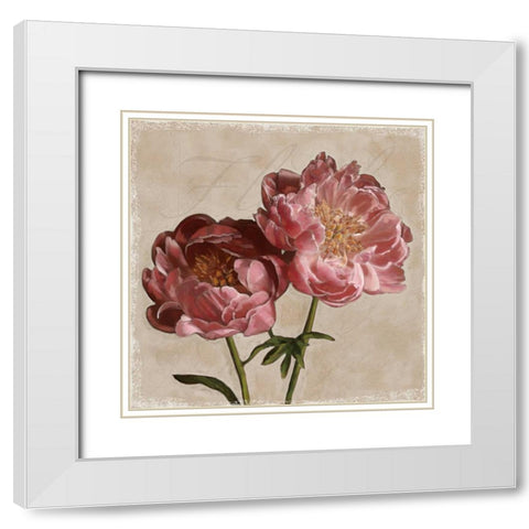Peony II White Modern Wood Framed Art Print with Double Matting by Pahl, Janel