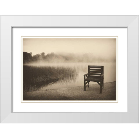 Reflections at Dawn White Modern Wood Framed Art Print with Double Matting by Pahl, Janel