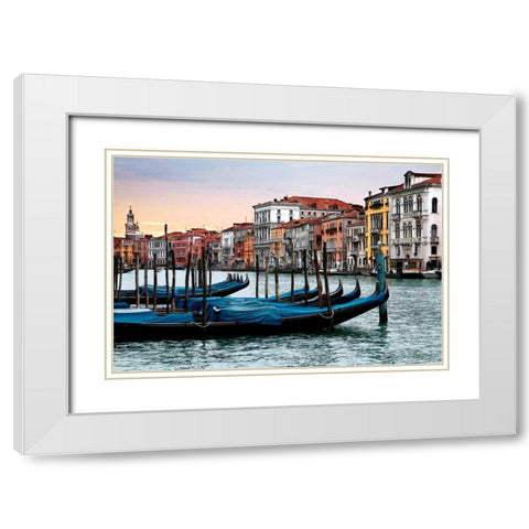 Dawn in Venice White Modern Wood Framed Art Print with Double Matting by Pahl, Janel