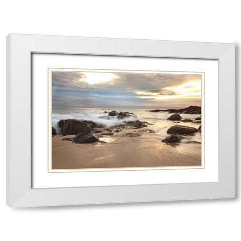 Laguna Sunset White Modern Wood Framed Art Print with Double Matting by Pahl, Janel
