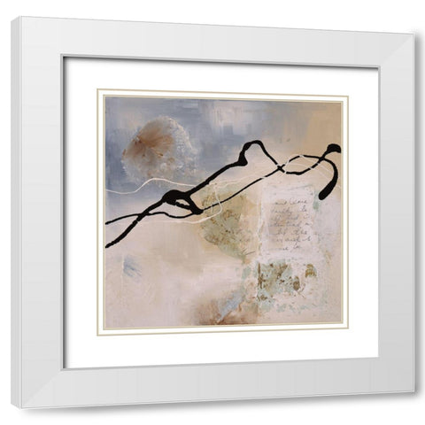 Fragile Lines I White Modern Wood Framed Art Print with Double Matting by Maitland, Laurie