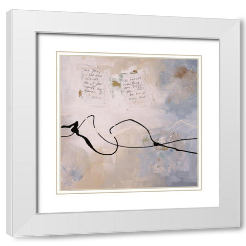 Fragile Lines III White Modern Wood Framed Art Print with Double Matting by Maitland, Laurie