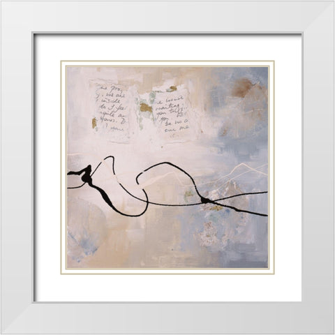 Fragile Lines III White Modern Wood Framed Art Print with Double Matting by Maitland, Laurie
