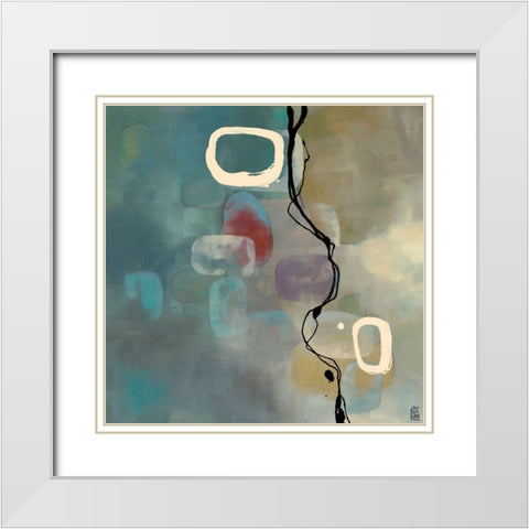 Turqouise Retro White Modern Wood Framed Art Print with Double Matting by Maitland, Laurie