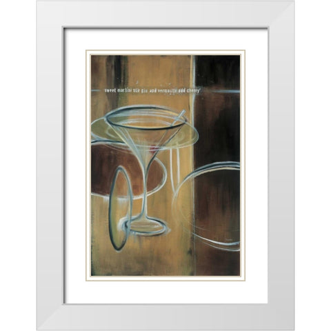 Sweet Martini White Modern Wood Framed Art Print with Double Matting by Pulliam, Mark