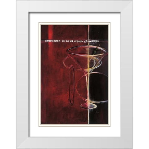 Dry Martini White Modern Wood Framed Art Print with Double Matting by Pulliam, Mark