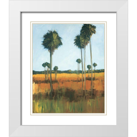 Tall Palms I White Modern Wood Framed Art Print with Double Matting by Pulliam, Mark