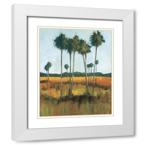 Tall Palms II White Modern Wood Framed Art Print with Double Matting by Pulliam, Mark
