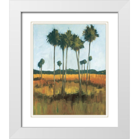 Tall Palms II White Modern Wood Framed Art Print with Double Matting by Pulliam, Mark