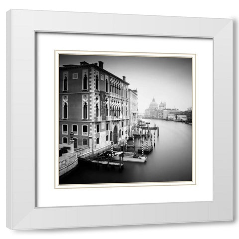 Canal Grande I White Modern Wood Framed Art Print with Double Matting by Papiorek, Nina