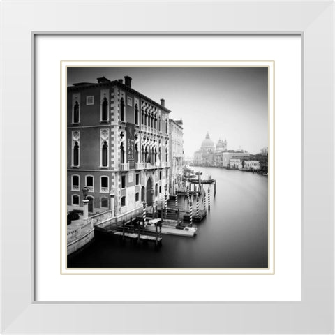 Canal Grande I White Modern Wood Framed Art Print with Double Matting by Papiorek, Nina