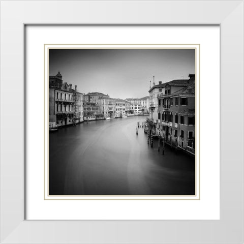 Canal Grande II White Modern Wood Framed Art Print with Double Matting by Papiorek, Nina