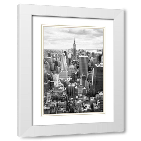NYC Downtown White Modern Wood Framed Art Print with Double Matting by Papiorek, Nina