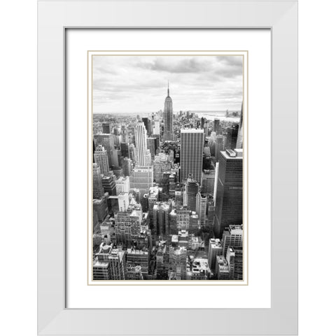 NYC Downtown White Modern Wood Framed Art Print with Double Matting by Papiorek, Nina