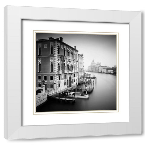 Canal Grande I White Modern Wood Framed Art Print with Double Matting by Papiorek, Nina