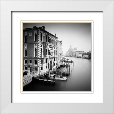 Canal Grande I White Modern Wood Framed Art Print with Double Matting by Papiorek, Nina