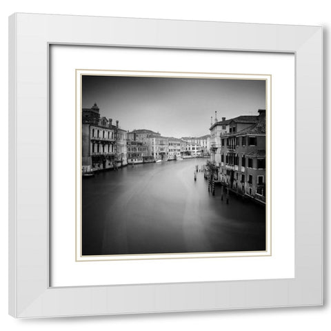Canal Grande II White Modern Wood Framed Art Print with Double Matting by Papiorek, Nina