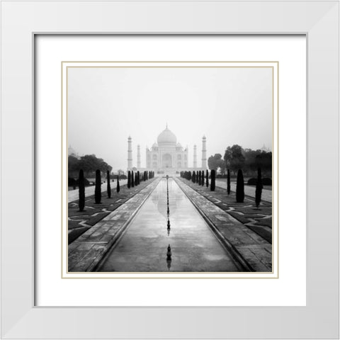 Taj Mahal - A Tribute to Beauty White Modern Wood Framed Art Print with Double Matting by Papiorek, Nina