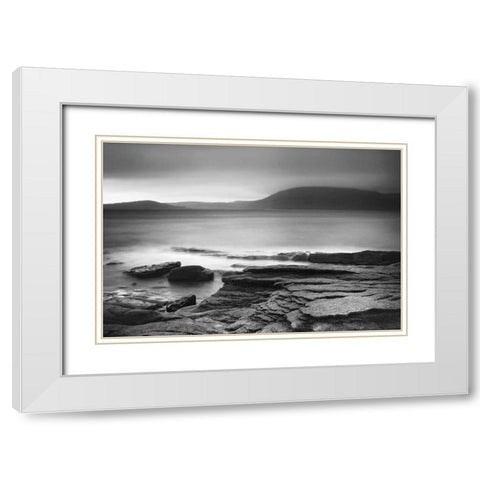 Gentle Shore White Modern Wood Framed Art Print with Double Matting by Papiorek, Nina
