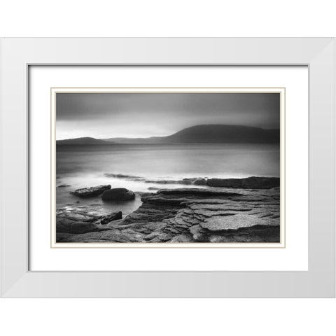 Gentle Shore White Modern Wood Framed Art Print with Double Matting by Papiorek, Nina
