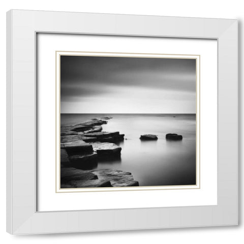 Coastal Calm White Modern Wood Framed Art Print with Double Matting by Papiorek, Nina
