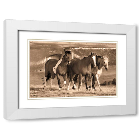 Morning Stroll White Modern Wood Framed Art Print with Double Matting by Caro, Wendy