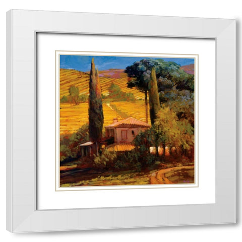 Tuscan Morning Light White Modern Wood Framed Art Print with Double Matting by Craig, Philip