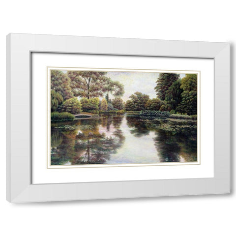 Natures Tapestry White Modern Wood Framed Art Print with Double Matting by Howells, David