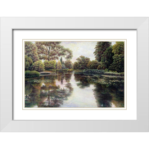 Natures Tapestry White Modern Wood Framed Art Print with Double Matting by Howells, David