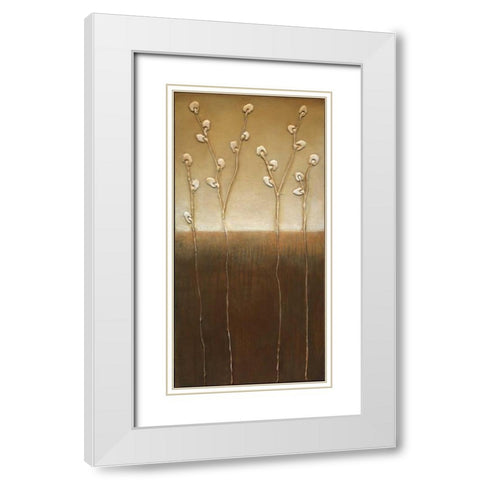 Pussy Willows I White Modern Wood Framed Art Print with Double Matting by Eve