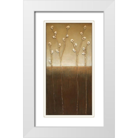 Pussy Willows I White Modern Wood Framed Art Print with Double Matting by Eve
