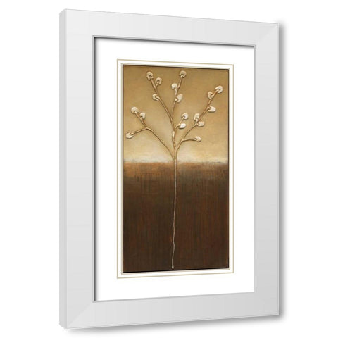 Pussy Willows II White Modern Wood Framed Art Print with Double Matting by Eve
