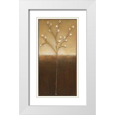 Pussy Willows II White Modern Wood Framed Art Print with Double Matting by Eve