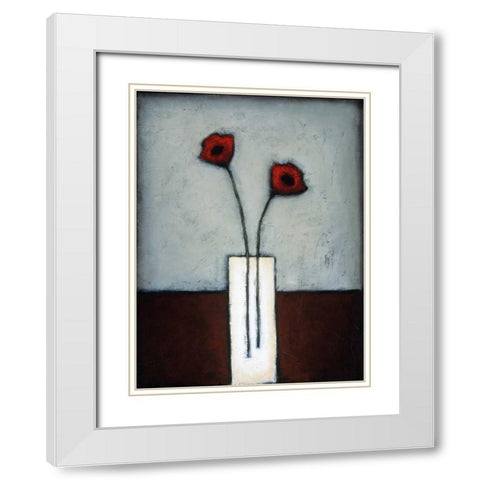 Fire and Ice I White Modern Wood Framed Art Print with Double Matting by Eve
