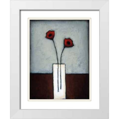 Fire and Ice I White Modern Wood Framed Art Print with Double Matting by Eve