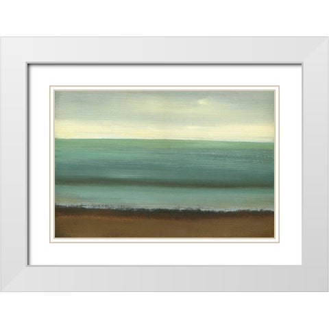 Calm Sea White Modern Wood Framed Art Print with Double Matting by Gold, Caroline