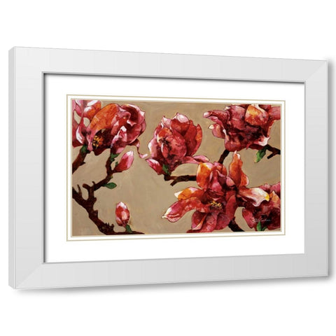 Elegant Magnolia White Modern Wood Framed Art Print with Double Matting by Kamikura, Joyce